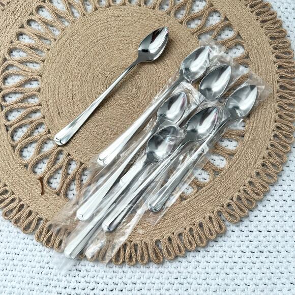 Retroneau Jamestown Korea Stainless Steel Iced Tea Spoons Set of 7 New - Picture 1 of 4